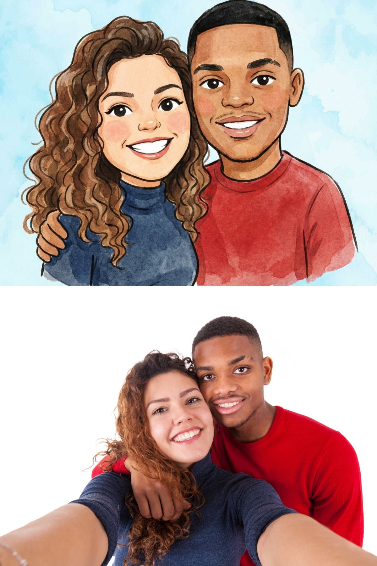 Soft Watercolor Caricature Prompt (Snappic AI)