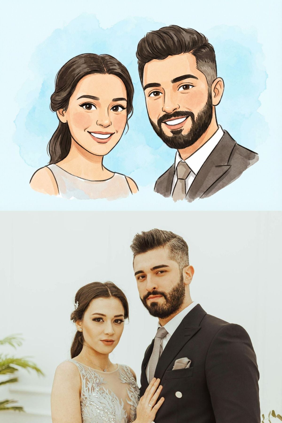 Soft Watercolor Caricature Prompt (Snappic AI)